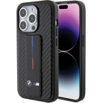 BMW Grip Stand Smooth & Carbon case for iPhone 15 Pro - black - (BMW000737-0)