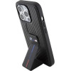 BMW Grip Stand Smooth & Carbon case for iPhone 15 Pro - black - (BMW000737-0)