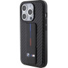 BMW Grip Stand Smooth & Carbon case for iPhone 15 Pro - black - (BMW000737-0)