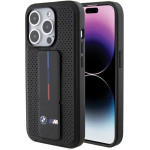 BMW Grip Stand Smooth & Perforated case for iPhone 15 Pro - black - (BMW000739-0)