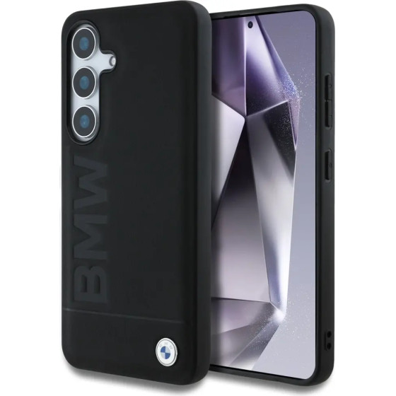 BMW Leather Big Wordmark Case for Samsung Galaxy S25+ - Black - (BMW000982-0)