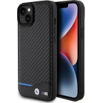 BMW Leather Carbon case for iPhone 15 Plus - black - (BMW000672-0)