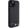 BMW Leather Carbon case for iPhone 15 Plus - black - (BMW000672-0)
