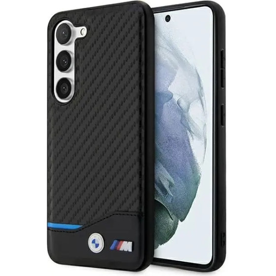 BMW Leather Carbon case for Samsung Galaxy S23+ - black - (BMW000537-0)