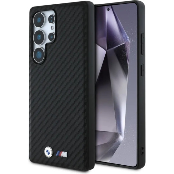 BMW Leather Carbon MagSafe Case for Samsung Galaxy S25 Ultra - Black - (BMW000997-0)