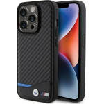 BMW Leather Carbon MagSafe iPhone 15 Pro Max Case - Black - (BMW000730-0)
