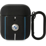 BMW Leather Color Lines Case for AirPods 1 / 2 - Black - (BMW000594-0)