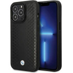 BMW Leather Diamond Pattern case for iPhone 14 Pro - black - (BMW000675-0)