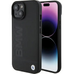 BMW Leather Hot Stamp case for iPhone 15 Plus - black - (BMW000668-0)
