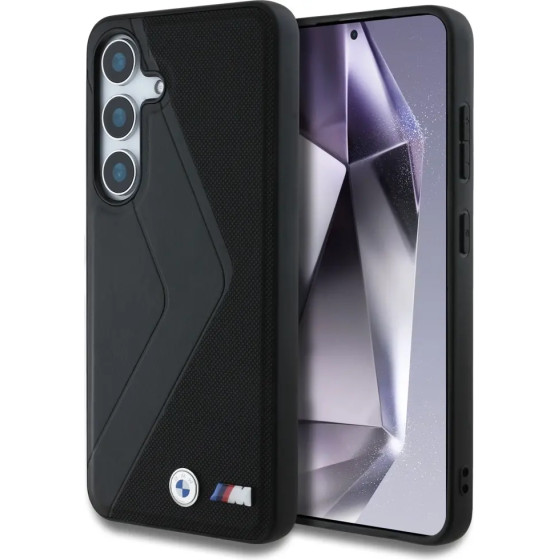 BMW Leather Oversized Stripes MagSafe case for Samsung Galaxy S25 - black - (BMW000988-0)