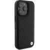 BMW Leather Hot Stamp MagSafe iPhone 16 Pro Case - Black - (BMW000897-0)