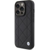 BMW Leather Quilted case for iPhone 15 Pro Max - black - (BMW000701-0)