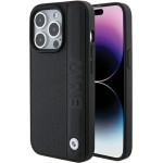 BMW Leather Textured & Stripe case for iPhone 15 Pro - black - (BMW000708-0)