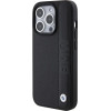 BMW Leather Textured & Stripe iPhone 15 Pro Max Case - Black - (BMW000709-0)