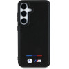 BMW Leather Tricolor Stripe MagSafe Case for Samsung Galaxy S25 - Black - (BMW000990-0)
