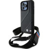 BMW M Edition Carbon Stripe & Strap case for iPhone 15 Pro - black - (BMW000791-0)