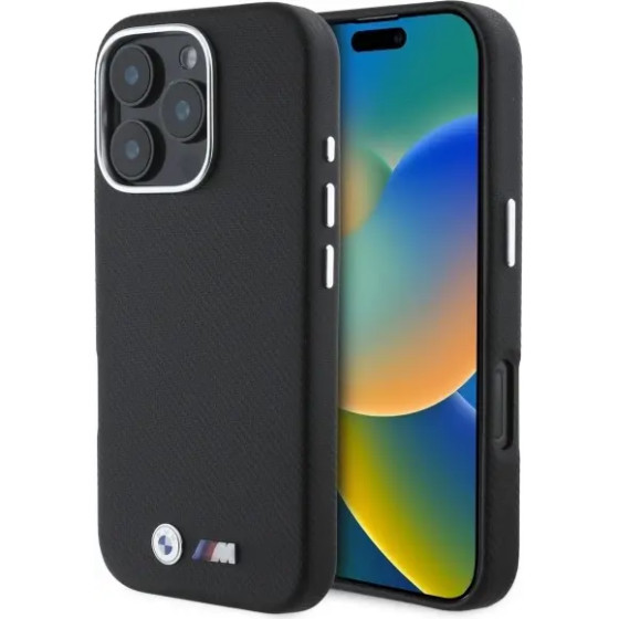BMW M Edition Kevlar Wrapped Metal iPhone 16 Pro Max Case - Black - (BMW000904-0)