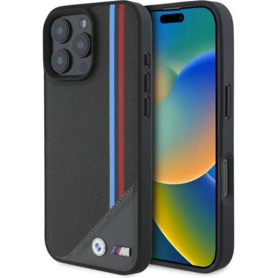 BMW M Meshed Tricolor Stripes MagSafe Case for iPhone 16 Pro Max - Gray - (BMW000900-0)