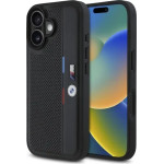 BMW M Perforated Tricolor Detail Line iPhone 16 Case - Black - (BMW000856-0)