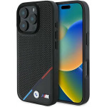 BMW M Perforated Tricolor Line MagSafe Case for iPhone 16 Pro - Black - (BMW000853-0)