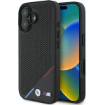 BMW M Perforated Tricolor Line MagSafe Case for iPhone 16 Plus - Black - (BMW000852-0)