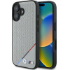 BMW M Perforated Tricolor Line MagSafe iPhone 16 Case - Gray - (BMW000854-0)