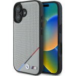 BMW M Perforated Tricolor Line MagSafe iPhone 16 Case - Gray - (BMW000854-0)