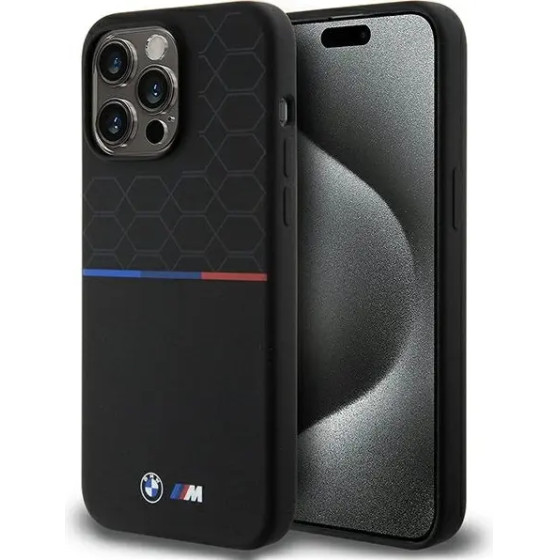 BMW M Silicone Pattern MagSafe case for iPhone 15 Pro Max - black - (BMW000819-0)