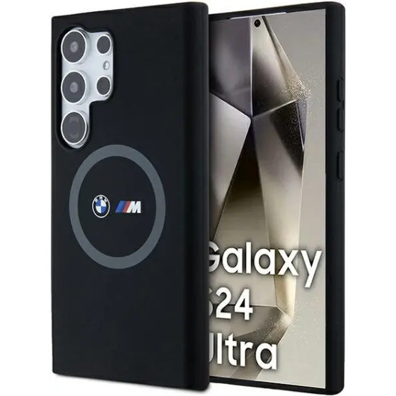 BMW M Silicone Printed Ring MagSafe case for Samsung Galaxy S24 Ultra - black - (BMW000806-0)