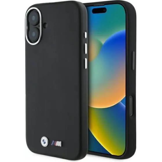 BMW M Smooth Full Wrapped Metal MagSafe Case for iPhone 16 Plus - Black - (BMW000921-0)