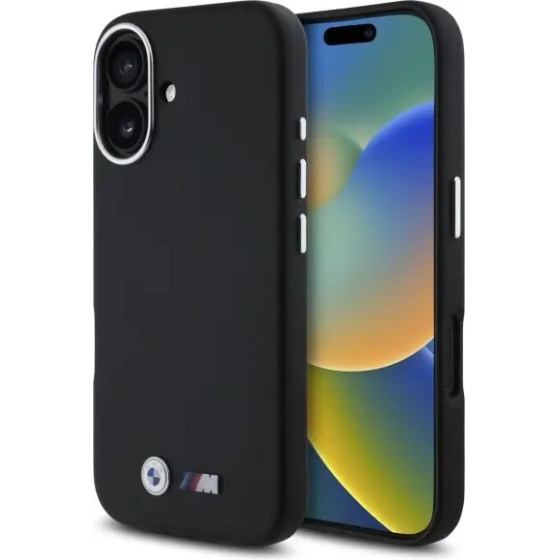 BMW M Smooth Full Wrapped Metal MagSafe iPhone 16 Case - Black - (BMW000960-0)