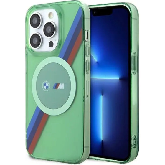 BMW M Tricolor Stripes MagSafe case for iPhone 15 Pro - green - (BMW000813-0)
