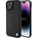 BMW MagSafe Leather Hot Stamp case for iPhone 15 Plus - black - (BMW000664-0)