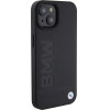 BMW MagSafe Leather Hot Stamp case for iPhone 15 Plus - black - (BMW000664-0)