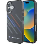 BMW Motosport IML Random Stripes iPhone 16 Plus Case - Black - (BMW000879-0)