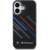BMW Motosport IML Random Stripes iPhone 16 Plus Case - Black - (BMW000879-0)