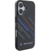 BMW Motosport IML Random Stripes iPhone 16 Plus Case - Black - (BMW000879-0)