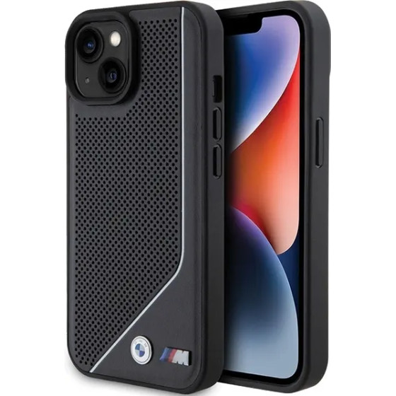 BMW Perforated Twisted Line MagSafe Case for iPhone 15/14/13 - Black - (BMW000786-0)