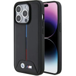 BMW Quilted Tricolor iPhone 15 Pro Case - Black - (BMW000716-0)