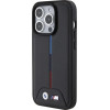BMW Quilted Tricolor iPhone 15 Pro Case - Black - (BMW000716-0)