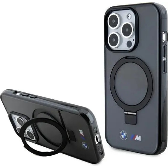 BMW Ring Stand M Collection MagSafe case for iPhone 15 Pro Max - black - (BMW000734-0)