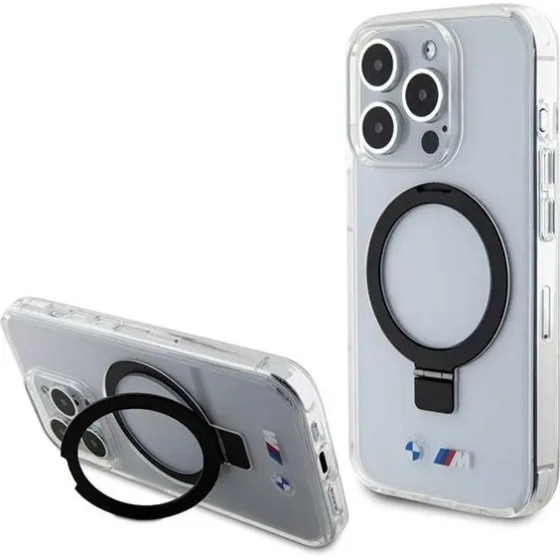 BMW Ring Stand M Collection MagSafe case for iPhone 15 Pro Max - transparent - (BMW000746-0)