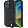 BMW Sign Leather Crossing Lines Pattern iPhone 16 Pro Max Case - Black - (BMW000916-0)