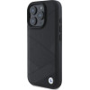 BMW Sign Leather Crossing Lines Pattern iPhone 16 Pro Max Case - Black - (BMW000916-0)
