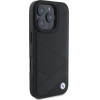 BMW Sign Leather Crossing Lines Pattern iPhone 16 Pro Max Case - Black - (BMW000916-0)