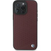 BMW Sign Leather Diamond Metal Logo MagSafe Case for iPhone 16 Pro Max - Red - (BMW000902-0)