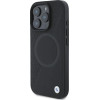 BMW Sign Leather Half Textured And Circle MagSafe case for iPhone 16 Pro Max - black - (BMW000915-0)
