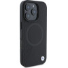 BMW Sign Leather Half Textured And Circle MagSafe case for iPhone 16 Pro Max - black - (BMW000915-0)