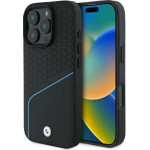 BMW Sign Leather Textured And Line MagSafe Case for iPhone 16 Pro Max - Black - (BMW000914-0)