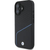 BMW Sign Leather Textured And Line MagSafe iPhone 16 Case - Black - (BMW000931-0)